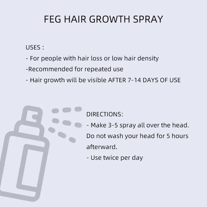 FEG Organic Hair Oil Spray – 38% Thicker Hair in 14 Days