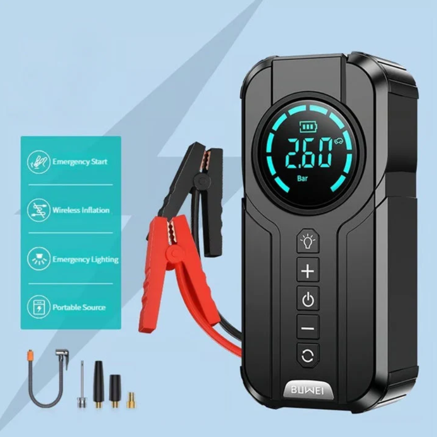 Portable Jump Starter with Air Pump